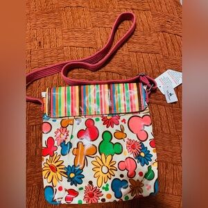 Disney Parks Authentic Retro Pink and White Crossbody Bag New With Tags